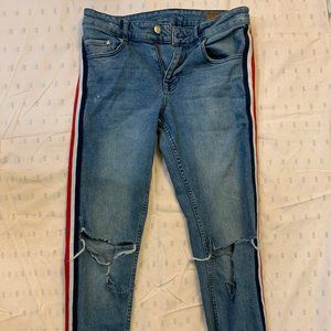 ASOS Men's Jean 30" X 34" Distressed/Striped